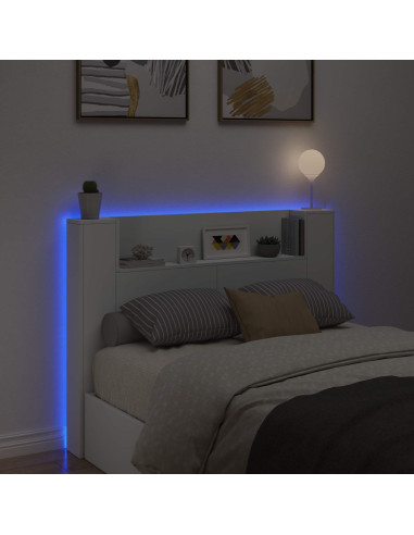 Testata con Mobile e LED Bianco 140 x 16,5 x 103,5 cm