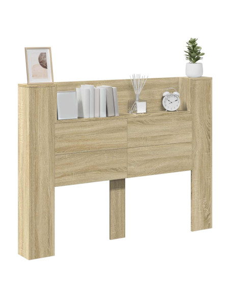 Testata con Mobile e LED Sonoma 140 x 16,5 x 103,5 cm