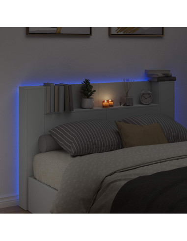 Testata con Mobile e LED Bianco 160 x 16,5 x 103,5 cm