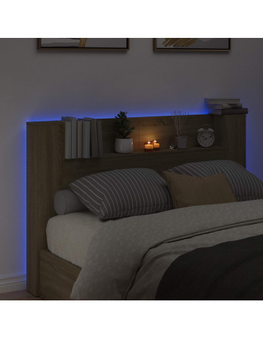 Testata con Mobile e LED Sonoma 160 x 16,5 x 103,5 cm