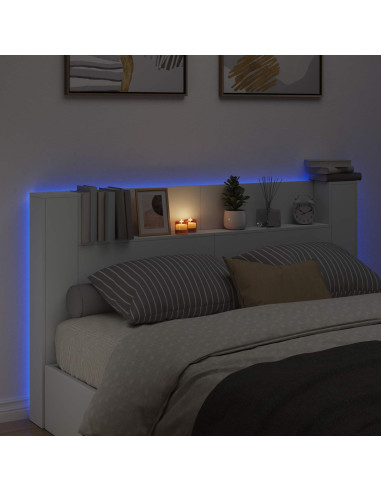 Testata con Mobile e LED Bianco 180 x 16,5 x 103,5 cm