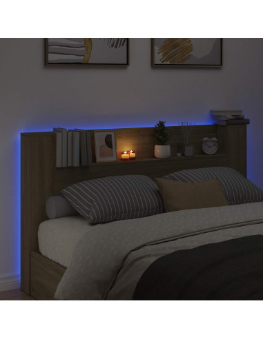 Testata con Mobile e LED Sonoma 180 x 16,5 x 103,5 cm