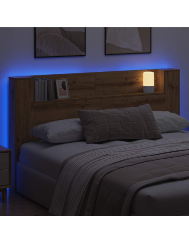 Testata con Mobile e LED Rovere Artigianale Legno multistrato