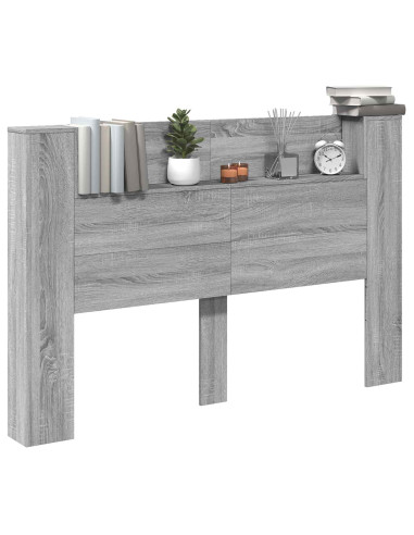 Testata con Mobile e LED Grigio Sonoma 160 x 16,5 x 103,5 cm