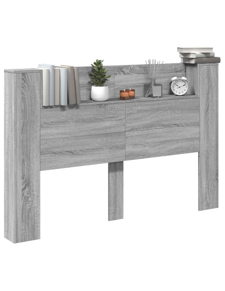Testata con Mobile e LED Grigio Sonoma 160 x 16,5 x 103,5 cm