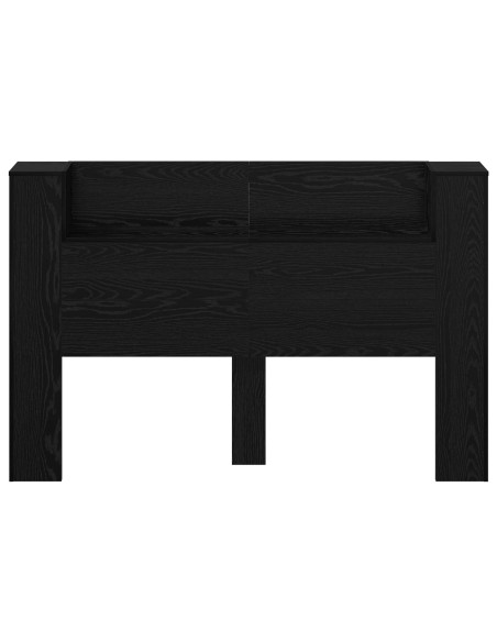 Testata con Mobile e LED Rovere Nero 160 x 16,5 x 103,5 cm