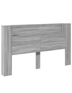 Testata con Mobile e LED Grigio Sonoma 180 x 16,5 x 103,5 cm 2