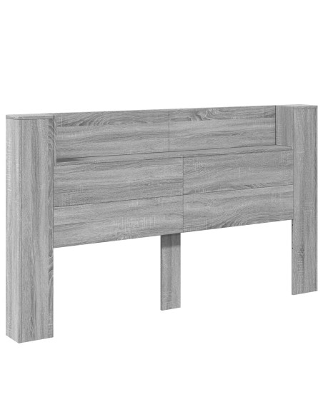 Testata con Mobile e LED Grigio Sonoma 180 x 16,5 x 103,5 cm