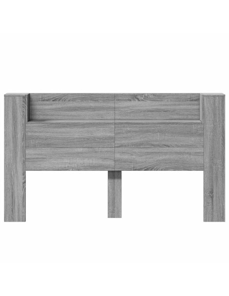 Testata con Mobile e LED Grigio Sonoma 180 x 16,5 x 103,5 cm