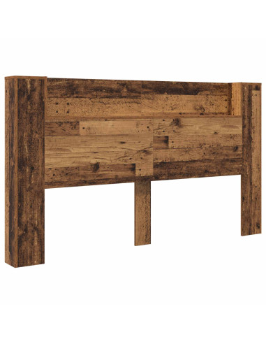 Testata con Mobile e LED Legno vecchio 180 x 16,5 x 103,5 cm
