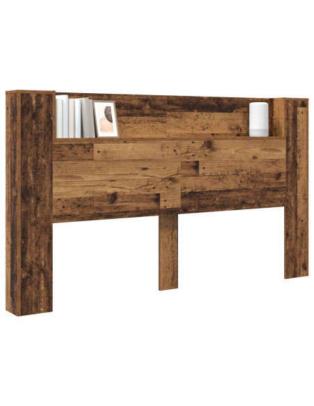 Testata con Mobile e LED Legno vecchio 180 x 16,5 x 103,5 cm