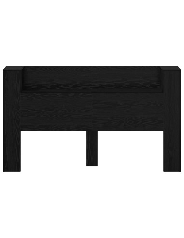 Testata con Mobile e LED Rovere Nero 180 x 16,5 x 103,5 cm