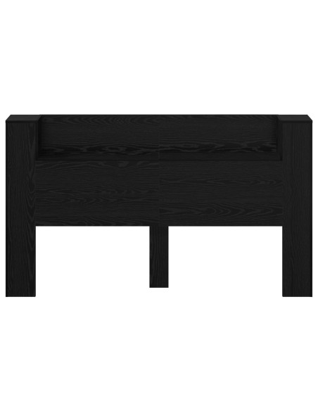 Testata con Mobile e LED Rovere Nero 180 x 16,5 x 103,5 cm