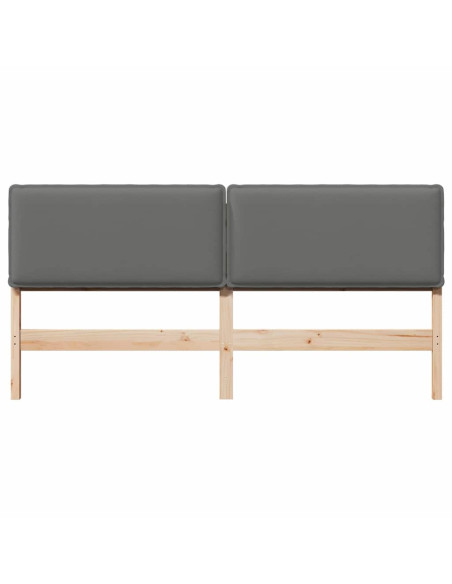 Testiera imbottita con testiera Grigio Naturale e Chiaro 200 cm
