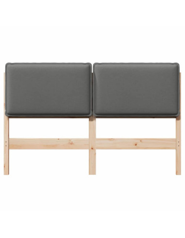 Testiera imbottita con testiera Grigio Naturale e Chiaro 160 cm