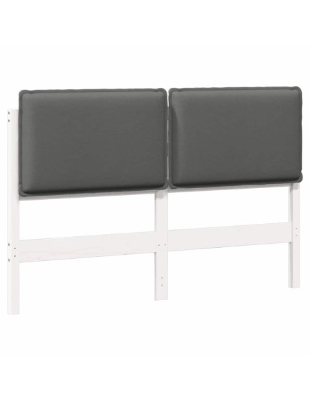 Testiera imbottita Bianco e grigio chiaro 140 cm Pino massello