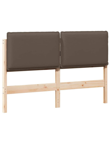 Testiera imbottita con testiera Grigio Naturale e Chiaro 135 cm