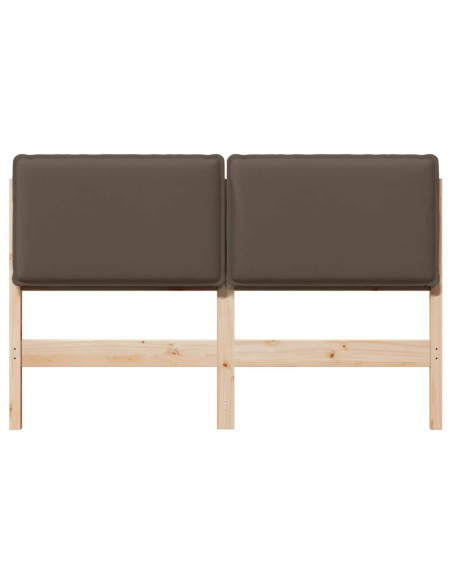 Testiera imbottita con testiera Grigio Naturale e Chiaro 135 cm