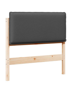 Testiera imbottita Grigio Naturale e Scuro 90 cm Pino massello 2