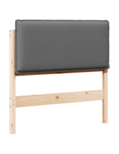 Testiera imbottita Grigio Naturale e Chiaro 80 cm Pino massello 2