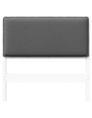 Testiera imbottita Bianco e grigio chiaro 80 cm Pino massello