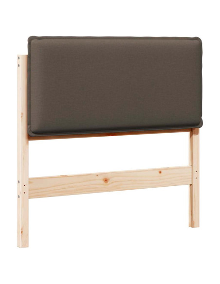 Testiera imbottita Grigio Naturale e Chiaro 75 cm Pino massello
