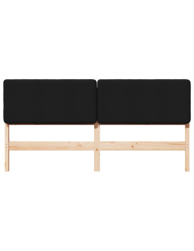 Testiera imbottita Marrone e Nero 200 cm Pino massello