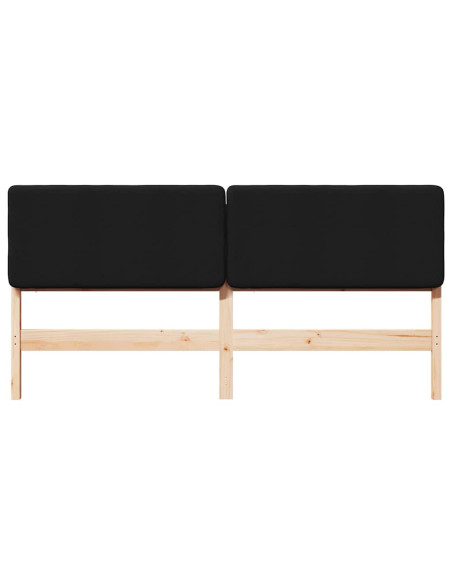 Testiera imbottita Marrone e Nero 200 cm Pino massello