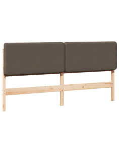 Testiera imbottita Marrone e taupe 200 cm Pino massello 2