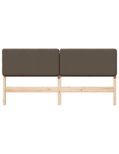 Testiera imbottita Marrone e taupe 200 cm Pino massello