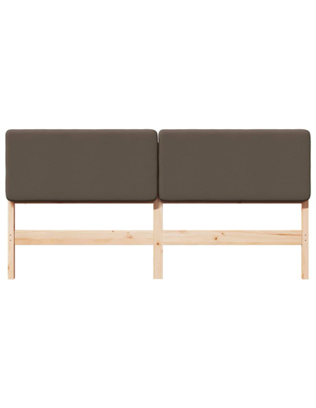Testiera imbottita Marrone e taupe 180 cm Pino massello