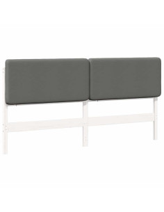Testiera imbottita Bianco e grigio chiaro 180 cm Pino massello 2