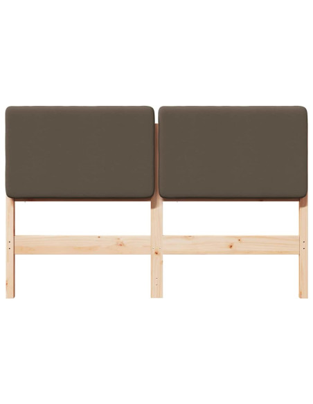 Testiera imbottita Marrone e taupe 140 cm Pino massello