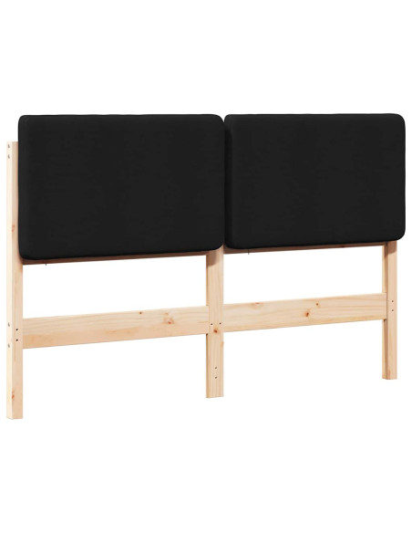 Testiera imbottita Marrone e Nero 120 cm Pino massello