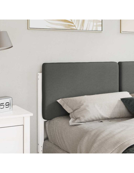 Testiera imbottita Bianco e grigio chiaro 120 cm Pino massello