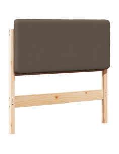 Testiera imbottita Marrone e taupe 100 cm Pino massello 2