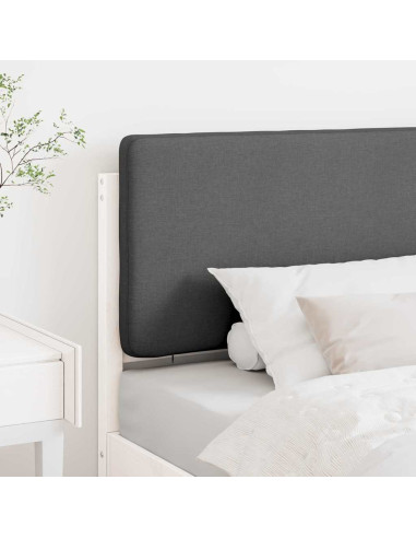 Testiera imbottita Bianco e grigio chiaro 100 cm Pino massello
