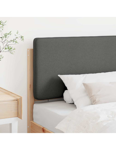 Testiera imbottita Marrone e Grigio Chiaro 90 cm Pino massello