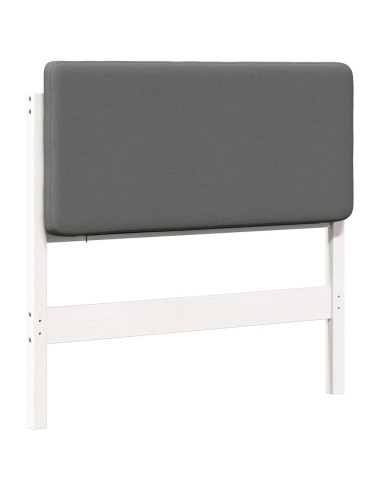 Testiera imbottita Bianco e grigio chiaro 90 cm Pino massello