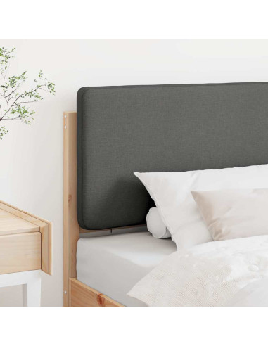 Testiera imbottita Marrone e Grigio Chiaro 80 cm Pino massello