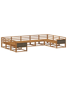 Set di divani da esterno 9 pcs Naturale