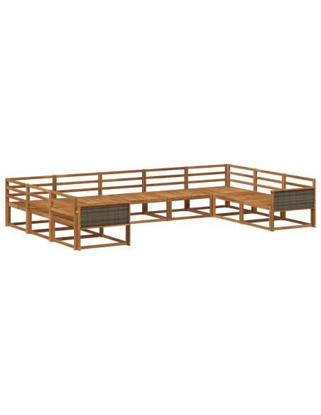 Set di divani da esterno 9 pcs Naturale