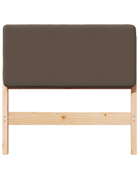 Testiera imbottita Marrone e taupe 80 cm Pino massello