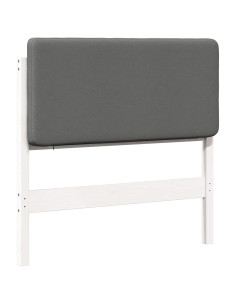 Testiera imbottita Bianco e grigio chiaro 80 cm Pino massello 2