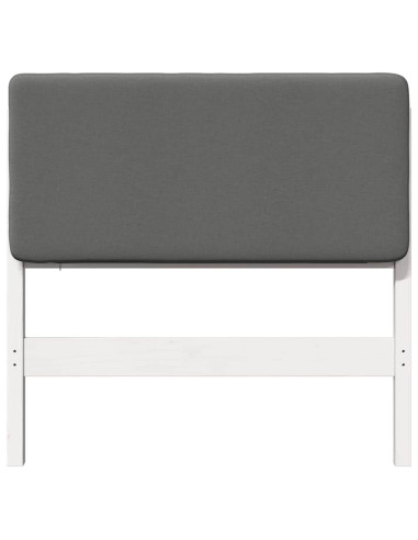 Testiera imbottita Bianco e grigio chiaro 80 cm Pino massello