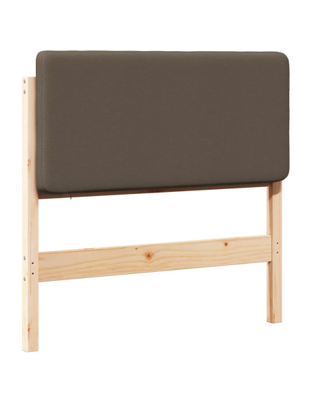 Testiera imbottita Marrone e taupe 75 cm Pino massello