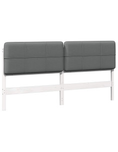 Testiera imbottita Bianco e grigio chiaro 200 cm Pino massello 2