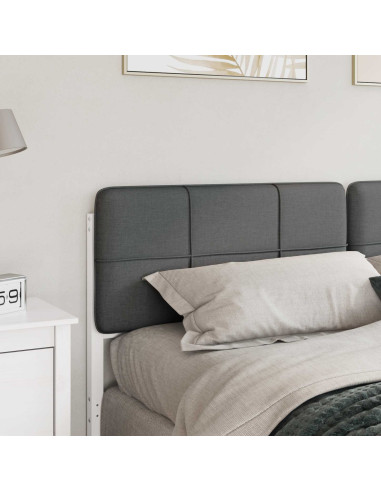 Testiera imbottita Bianco e grigio chiaro 200 cm Pino massello