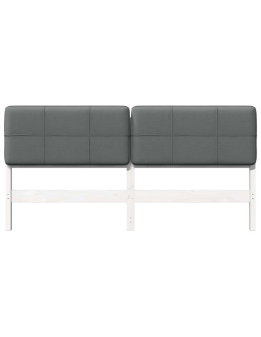 Testiera imbottita Bianco e grigio chiaro 200 cm Pino massello