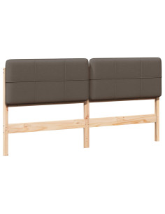 Testiera imbottita Marrone e taupe 180 cm Pino massello 2